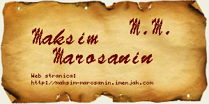 Maksim Marošanin vizit kartica